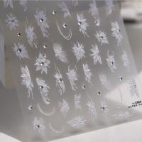 Pegatinas De Uñas Acrílicas 5D Diamante Blanco Flor Japonesa Kawaii Adhesivo Para Decoración De Uñas DIY Accesorios De Belleza - details 1