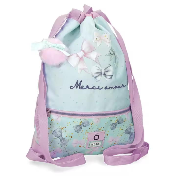 Mochila saco Enso Merci amour con cremallera - 1