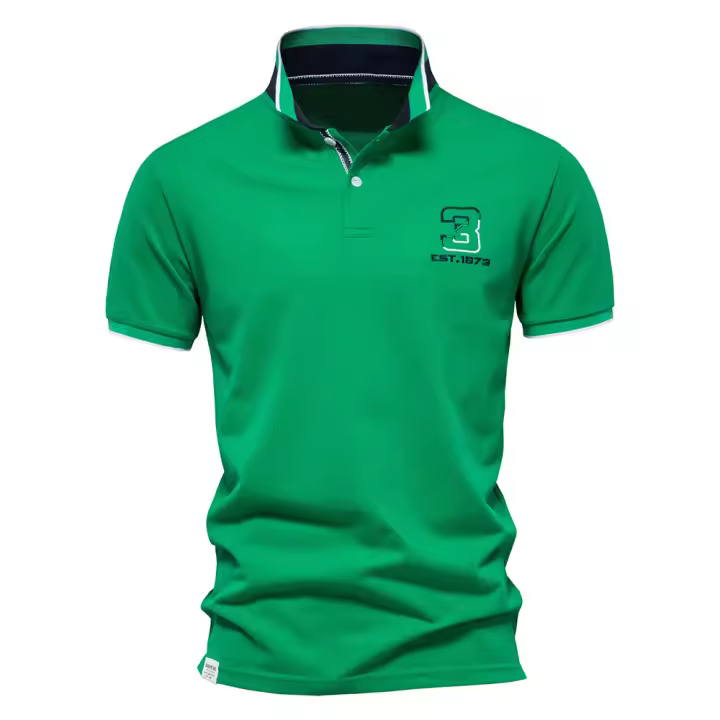 Polo de manga corta para hombre, novedad de primavera y verano, polo de algodón con logo de alta gama para hombre - 1