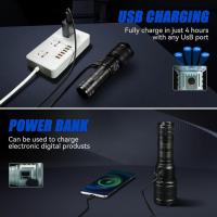 900000 Linternas Led De Alto LúMenes Linterna Led Recargable 3 Modos Zoomable Carga RáPida Ipx6 Impermeable Flash Linterna Potente Luz De Mano Para Acampar Al Aire Librey Regalo Negro - details 2