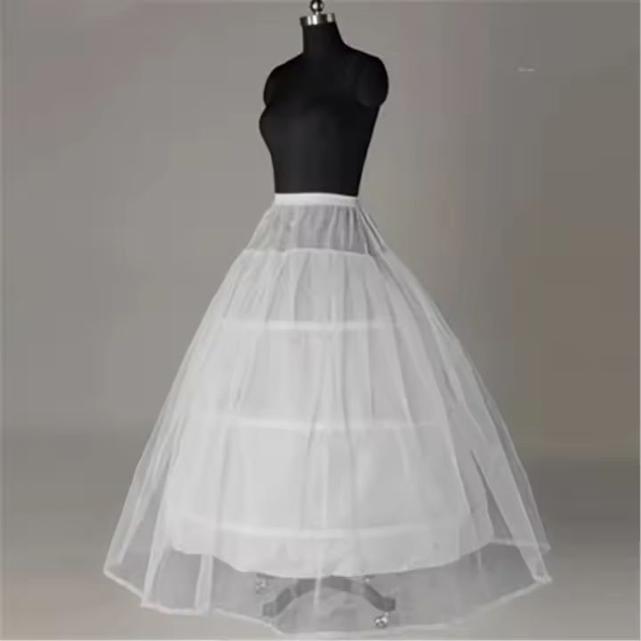 Nueva Llegada De Enagua De Tule Con 3 Aros Para Vestido De Boda Y Moda Rockabilly Jupon Mariage Halka Underskirt De Poliéster - 1