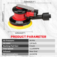 NuoDunco Soplador Orbital Pneumático 5/6 Pulgadas 125mm/150mm Máquina De Polimolde Con Vacío Herramientas Pneumáticas Para Pintura Y Lijado - details 2