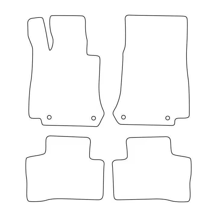 Juego de alfombrillas de terciopelo para Mercedes GLC-klass X253 2015- - acabado negro - 1