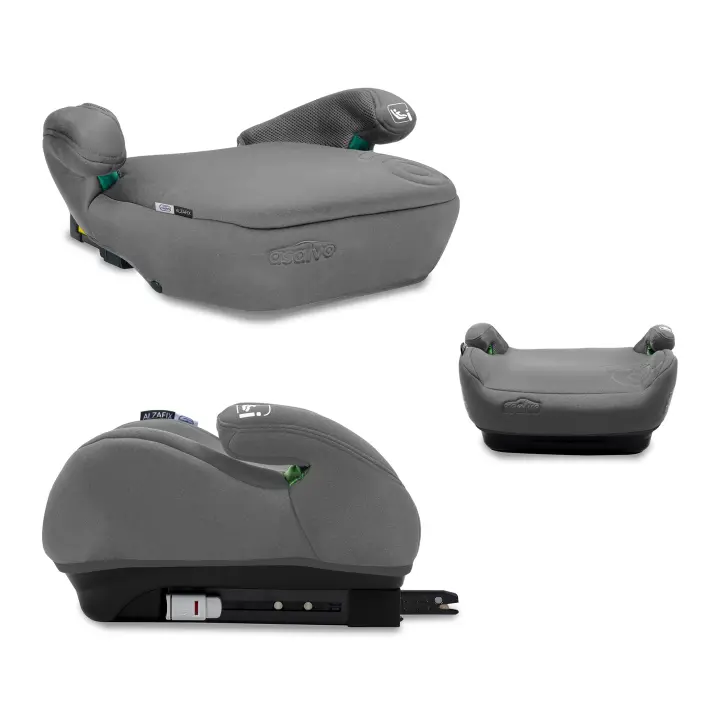 Asalvo Silla de Auto I-Size Alzafix gris - Elevador de Auto con Sistema Isofix para Niños de 125 a 150 cm - 1
