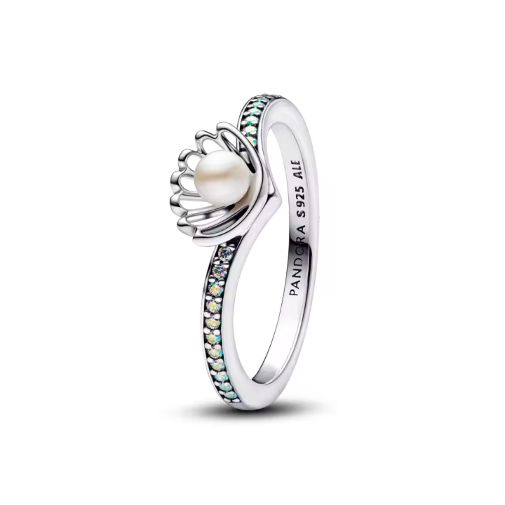 Anillo Perla Cultivada de Agua Dulce Tratada Concha Princesa Ariel - 1