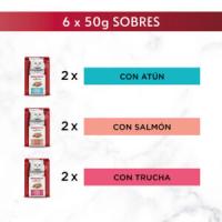 GOURMET - Mon Petit (48x50 gr) - Selección de Pescados (Atún, Salmón y Trucha) (8 Cajas de 6x50 gr) - details 0