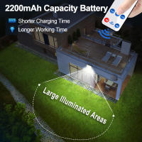 Lámpara Solar Exterior Con Sensor De Movimiento 348LED Luz De Seguridad Impermeable Para Jardín Y Garage Potente Spot Solar Incluido - details 3