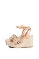 Lyla Wang Sandalias cuñas altas de espartos con plataforma con adorno metálico - details 0