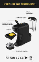 HiBREW Cafetera de cápsulas H1A, cafetera multicápsulas 4 en 1, compatible con cápsulas DG/Nes/ESE/café molido, Parada automática, Modos de café caliente y frío, Espresso perfecto, Negra - details 13