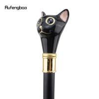Bastón De Moda Para Caballero Gato Dorado Negro Con Punta De Goma Y Mango De Acero 93cm Herramienta Auxiliar Para Caminar - details 5