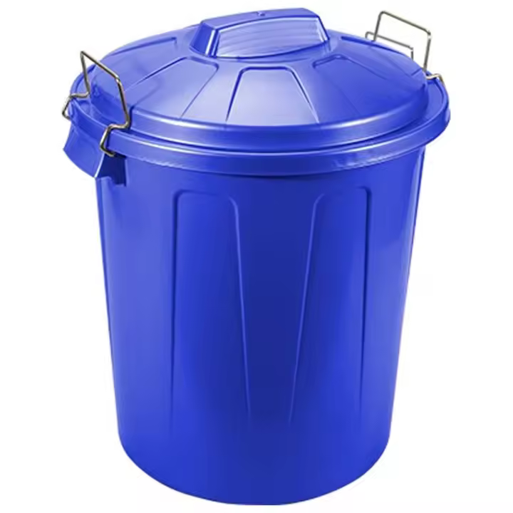 Tradineur - Cubo de basura de plástico, 21 litros, incluye tapa y asas metálicas, contenedor de residuos, papelera, reciclaje, industrial, hogar, fabricado en España, 42,2 x 33,8 cm, color aleatorio - 1