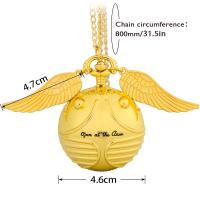 Reloj De Bolsillo Cuarzo Grande Y Pequeño Golden Snitch Con Colgante De Ángel Y Patrón De Cuarzo Para Hombres Y Mujeres Moda Casual Sin Etiquetas - details 0