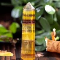 1pc Torre De Cristal De Fluorita Amarilla Natural Obelisco Para Decoración De Hogar Y Coche Piedra Curada Para Hechizos Regalo De Navidad - details 1