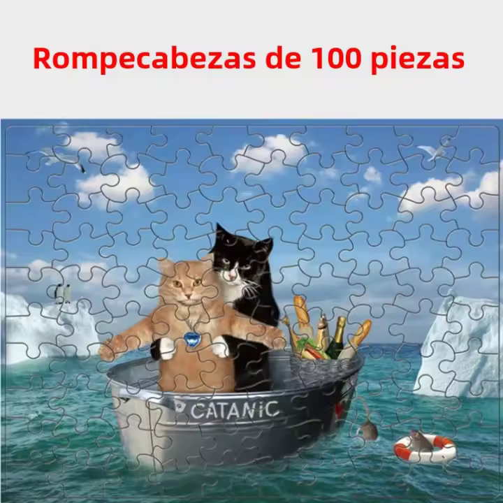 Rompecabezas De Papel 100 Piezas Catanic Animales Educativo Para Adultos Y Niños Juguetes De Descompresión Regalos Inteligentes - 1