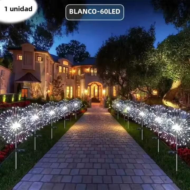 Luz Solar De Fuegos Artificiales LED Exterior Impermeable Con 8 Modos De Iluminación Decoración Festiva De Estrella DIY Luz Fairy Para Jardín - 1
