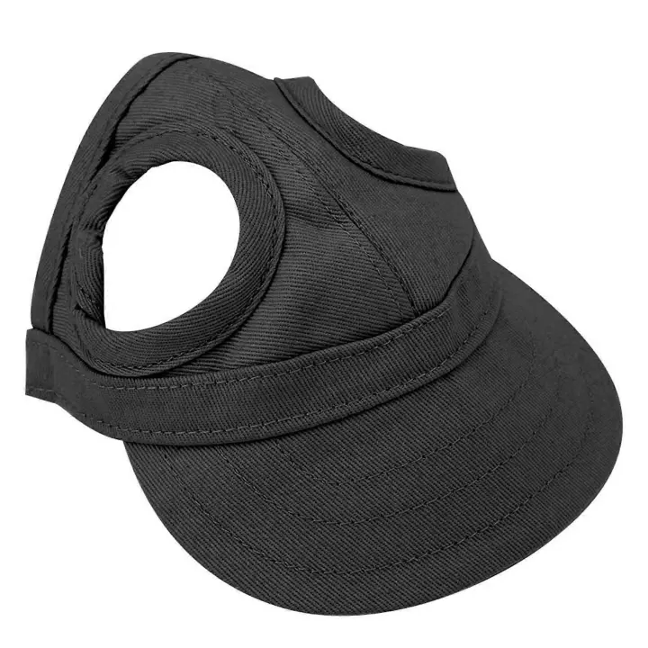 Pet Dog Cat Baseball Outdoor Cap Sunbonnet Adjustable Stripe Summer Travel Sport Hat (Black L) - 1