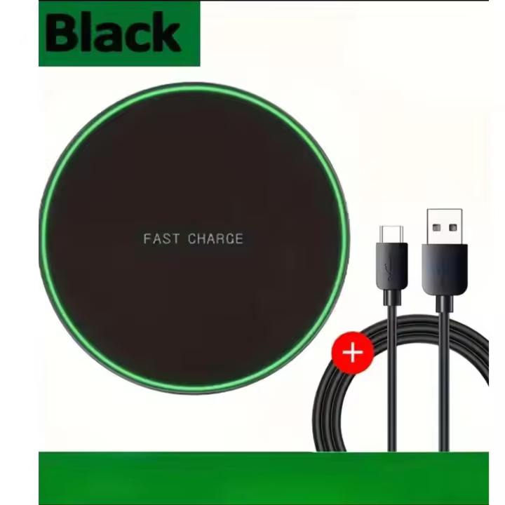 Cargador rápido inalámbrico  universal - 15 W, USB-C [Accesorios para teléfono] aro luminoso cuando esta en carga - 1