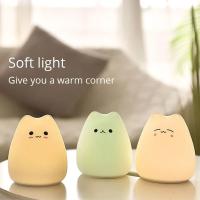 Luz Nocturna LED De Gato Colorido En Silicona Lámpara De Silicona De Dibujos Animados Decoración Para Dormitorio Iluminación De Lado - details 8