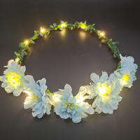 Diadema LED Para Mujeres Y Niñas Adorno De Cabeza Brillante Corona De Flores Luminosa Para Fiestas Cumpleaños Y Bodas - details 11