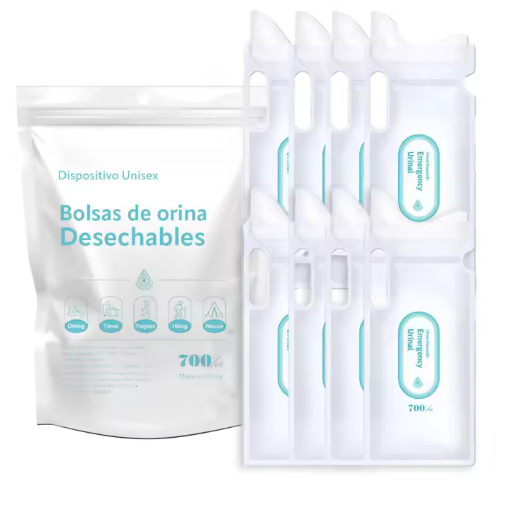 Orinal de Viaje. Bolsa Desechable de Orina y Vómitos de Urgencia, para Hombre, Mujer, Embarazadas y Niños. Bolsas de Emergencia para Orinar. Orinal Portátil para Viaje. Bolsa de Vómito. 700ml Capacidad. - 1