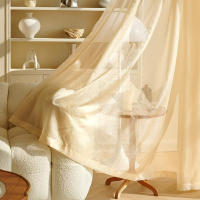 2pcs/set Cortina De Tules Brillantes Con Rodillo Para Sala De Estar Dormitorio Y Puerta De Boda Decoración De Fiesta Moderna Translúcida Y Sutil - details 1