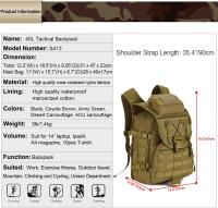 40l Gran capacidad mochila táctica Militar nylon impermeable paraguas mujeres para senderismo Deportes Caza camping trekking Ciclismo Escalada - details 7