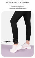 LOOGDEEL Apoyabrazos De Rodilla Con Cinturones Doble D-Ring Para Entrenamiento De Piernas Soporte De Tobillo Ajustable Con Colchón Para Abductores De Pie En Nylon Color Rosa/Azul/Negro/Morado Verde - details 7