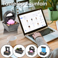 Fuente De Mesa Con Luz Operada Por Batería O USB Mini Decoración De Cascada De Agua Fluente Ornamento Moderno De Plástico - details 1