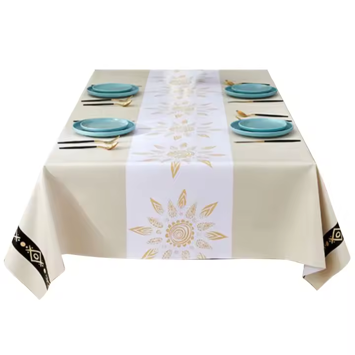 Mantel Impermeable de PVC a Prueba de Grasa Caqui Claro - 1