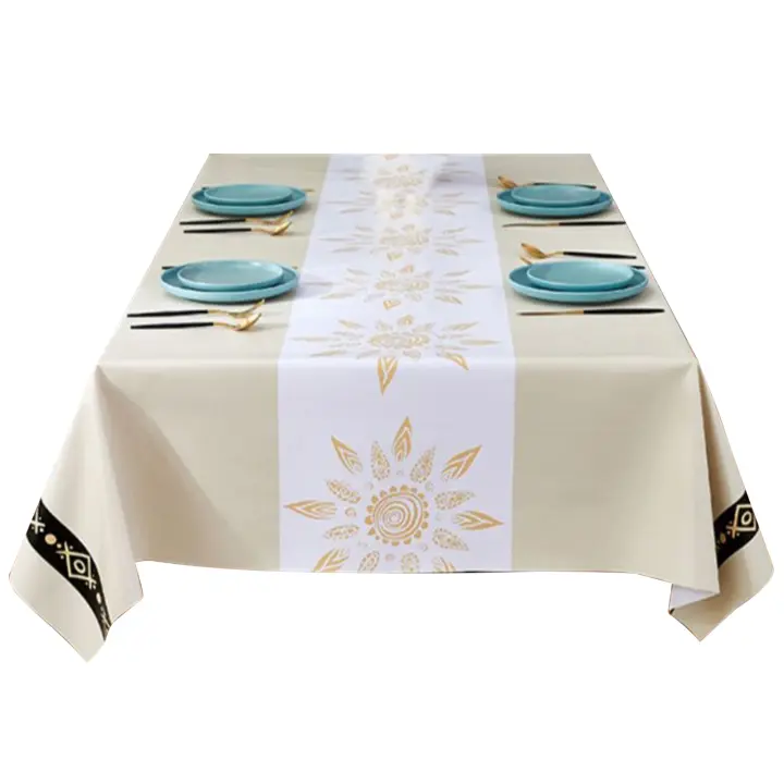 Mantel Impermeable de PVC a Prueba de Grasa Caqui Claro - 1