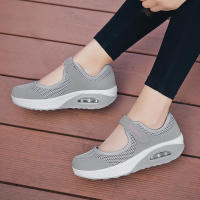 Zapatillas De Verano Para Mujer Transpirables De Malla Color Sólido Zapatos Casuales Para Caminar Frontales Con Cordones Y Cierre De Encaje - details 5