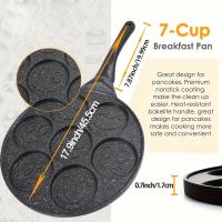 Sartén antiadherente para panqueques para un desayuno perfecto, sartén antiadherente de dibujos animados de siete agujeros fácil de limpiar para el desayuno en casa, sartén para freír, sartén para hornear, sartén de artefacto - details 3