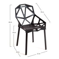ORION91 Silla ELECTRA Color Negro 🖤 Acero y Polipropileno 54x59x80cm Comedor Oficina Salón Teletrabajo Cocina - SpazioLuzio - details 0