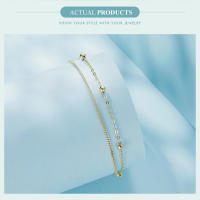 Pulsera De Enlaces De Bolas Doble Capa Para Mujer Plata De Ley 925 Ajustable Simplicidad Joyería De Fiesta Regalo De Cumpleaños - details 9