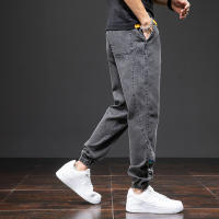 Pantalones De Jeans Cargo Azul Negro Para Hombre Estilo Callejero Primavera Verano Pantalones Harem Baggy Talla Grande Con Bolsillos Midweight - details 23