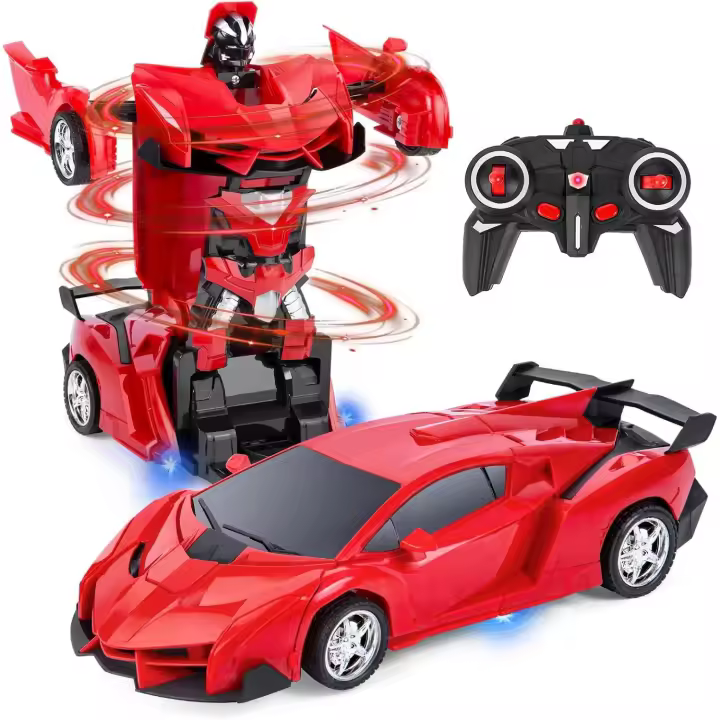 Robot de coche con control remoto, juguete transformable para niños de 3 a 12 años, escala 1:18 de 2,4 GHz, regalo para niñas, color rojo. - 1