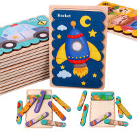 Rompecabezas De Madera Montessori Para Bebés Juego Educativo 3D Animal De Película Juguetes Para Niños De 1 a 3 Años Unisex - details 2