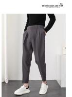 Pantalones Casuales Para Hombre Con Cintura Elástica Y Pierna Delgada Estilo Coreano Pliegues Ajustados Pantalones De Chaqueta Trenzados Callejeros - details 12