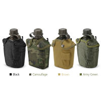 Botella De Agua Para Camping Y Senderismo 1L Con Tapa Resistente Al Impacto Y Desgaste Material De Aluminio Negro Marrón Y Rojo Para Supervivencia En Exteriores - details 4