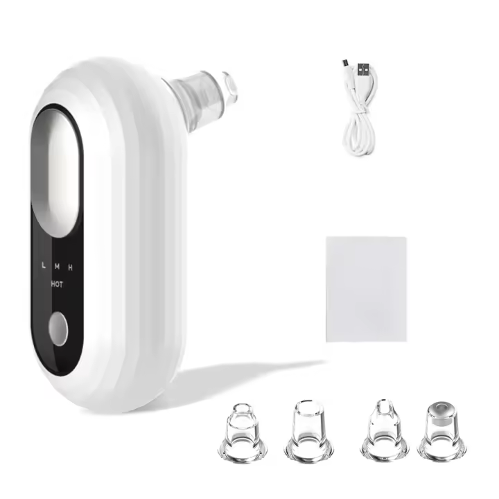 - Eliminador de espinillas eléctrico portáti con 4 Modos, 4 Cabezales Succionador de Puntos Negros, Extractor Puntos Negros USB Recargable para Eliminar Acné, Limpiador Facial Quita Espinillas y Puntos Negros - 1