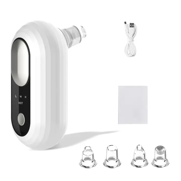 - Eliminador de espinillas eléctrico portáti con 4 Modos, 4 Cabezales Succionador de Puntos Negros, Extractor Puntos Negros USB Recargable para Eliminar Acné, Limpiador Facial Quita Espinillas y Puntos Negros - 1