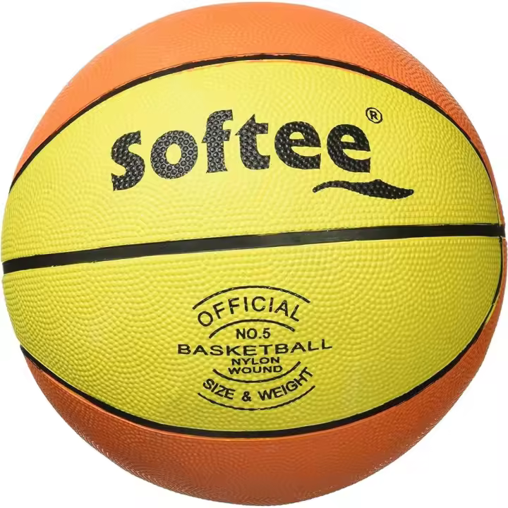 NO Balón de Baloncesto SOFTEE Nylon Amarillo/naranja Talla 5 - Resistente - 1