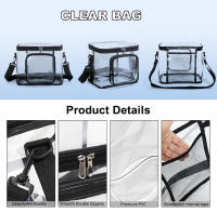 Bolsa de almacenamiento de gran capacidad, sencilla y elegante, bolsa de cosméticos, neceser, bolso de mensajero de hombro, bolsa de almuerzo transparente - details 10