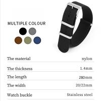 Correa De Reloj De Nylon De Alta Calidad Reemplazo De Cuerda Militar Tejido Balístico Con Tirantes Ribbed 20mm 22mm Accesorios - details 3