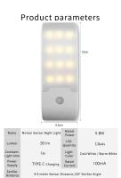 Lámpara Nocturna LED Con Sensor De Movimiento Recargable Magnética Para Armario Cocina Pasillo Escaleras Dormitorio Luz Nocturna - details 5