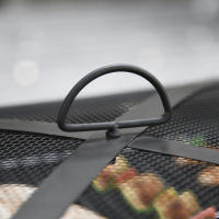 Hoguera 3 en 1 with Protección antichispa, Parrilla y cubitera para barbacoa de Jardín Negro 76x76x47cm - details 1