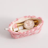 Bolso De Maquillaje Suave Rosa Lindo Portátil Para Cuidado De La Piel Y Almacenamiento De Labiales Estuche De Pincel Coreano De Mano - details 3