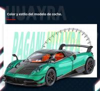 Modelo De Coche Deportivo PAGANI Huayra BC a Escala 1:24 Con Absorción De Choque Luz Y Sonido Vehículos Con Función Retroalimentación Regalo Para Niños Metal Verde Blanco Plateado - details 2