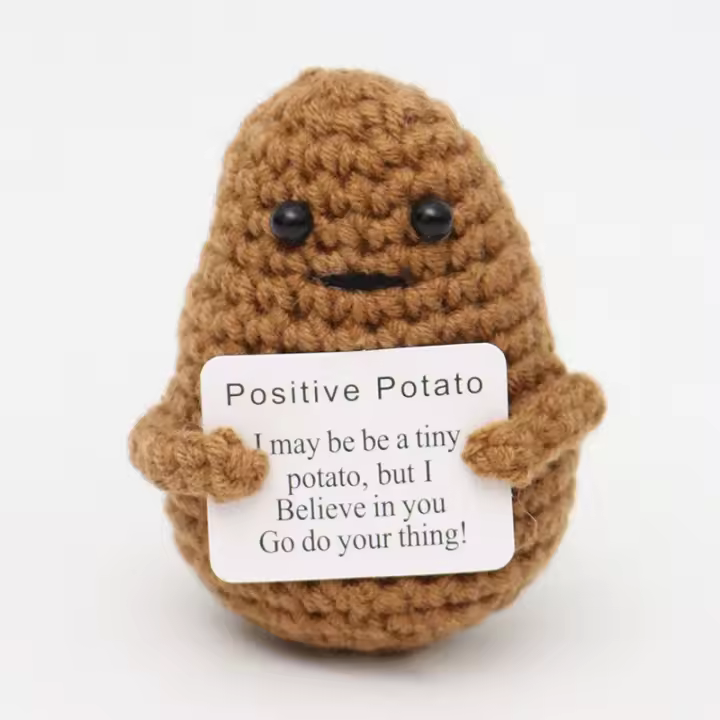Regalos Originals, Potato Positiva en Español, Potato Muñeco with Tarjeta Positiva, Muñecos de Punto con Humor and Inspiración, Ideas de Regalo para Hombres, Mujeres, Parejas y Adolescentes - 1