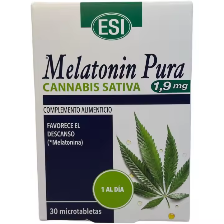 Melatonin Pura (Melatonina) 1,9mg con Cañamo 30 microtabletas de ESI® - 1